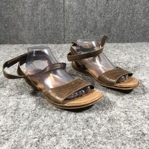 KEEN Women's Comfort Sandals Size 10 Brown Leather Wrap Around Ankle Strap